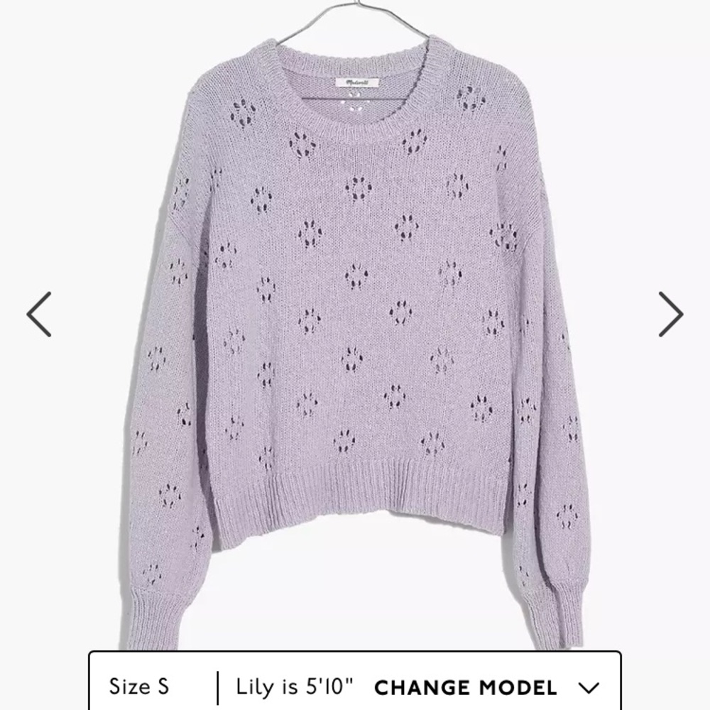 Madewell Light Lavender Daisy Sweater size xs